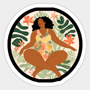 Body Positive Black Girl Boho Style Sticker